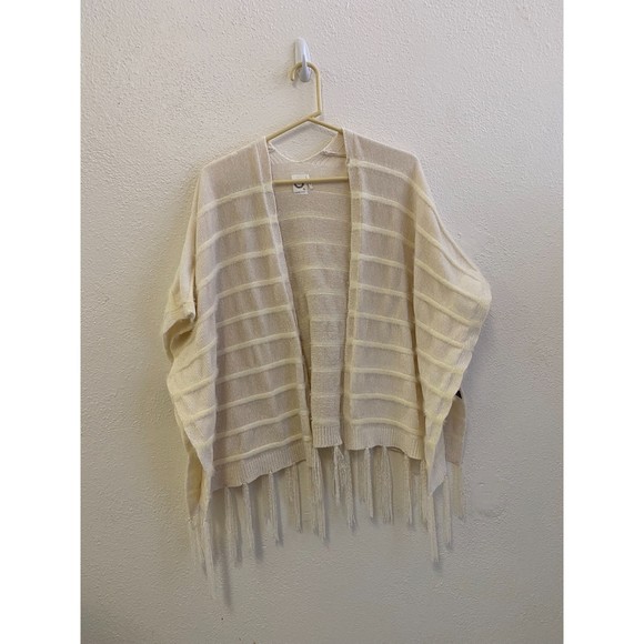 Akemi and kin Anthropologie cream miette kimono boho fringe shrug size O… - Picture 8 of 8